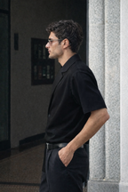 Blazer Vibe Slanted Placket Short Sleeve Shirt
