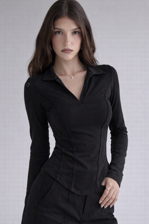 Princess Seam Collared Top