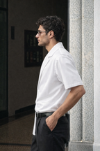 Blazer Vibe Slanted Placket Short Sleeve Shirt