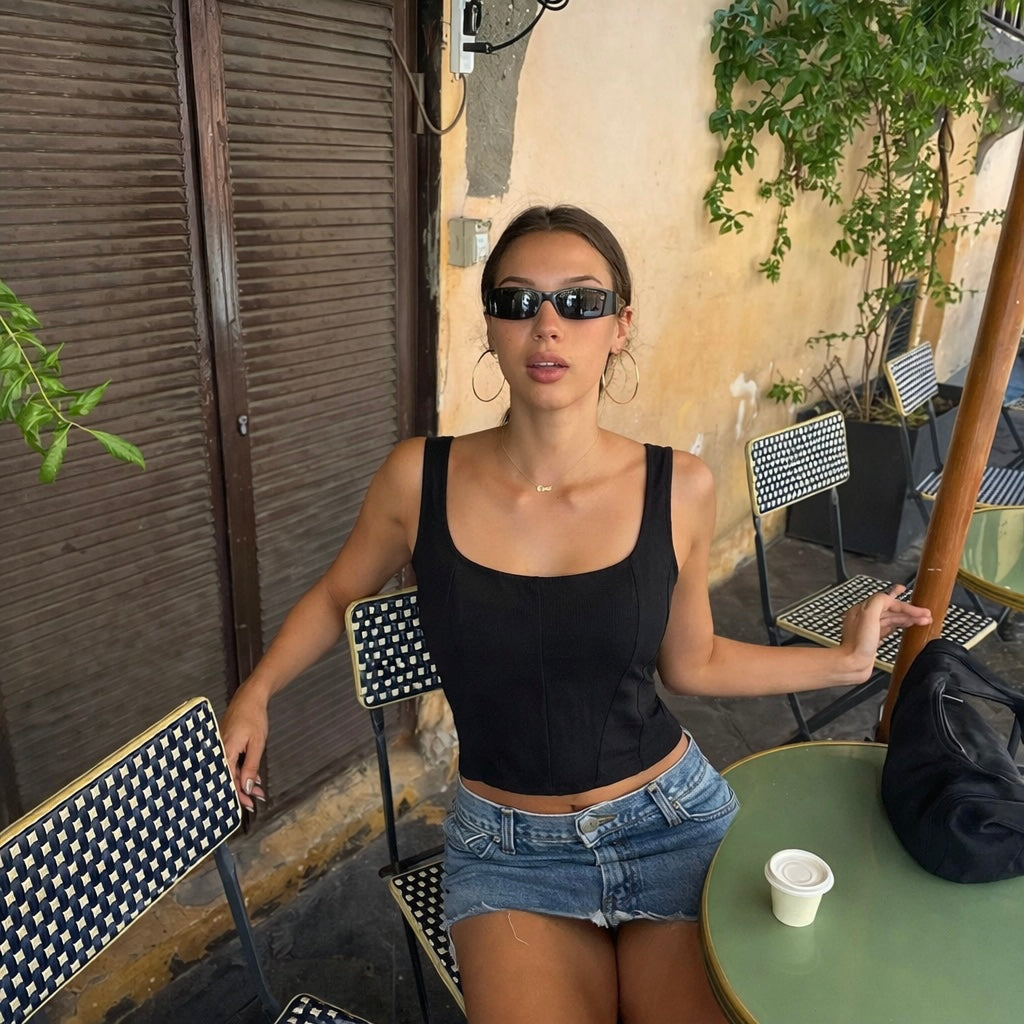 Refine Criss Cross Corset Top