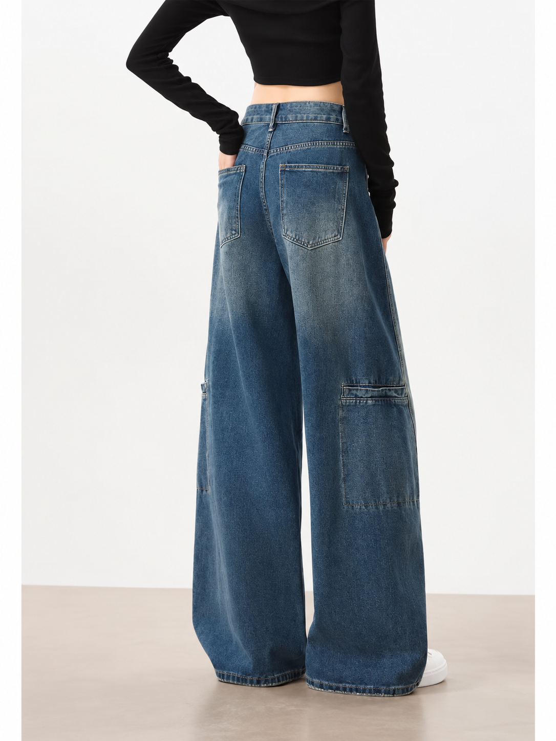 Blue Bare Minimum Wide Leg Jeans