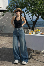 Rust Dusk Fade Wide Leg Jeans