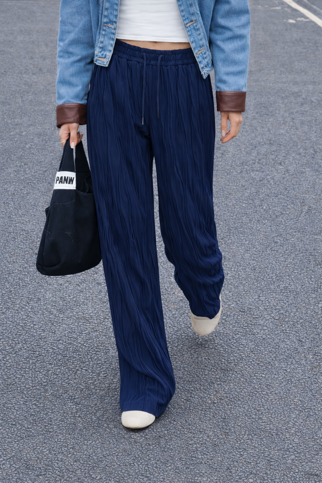 Surface Wave Texture Baggy Joggers