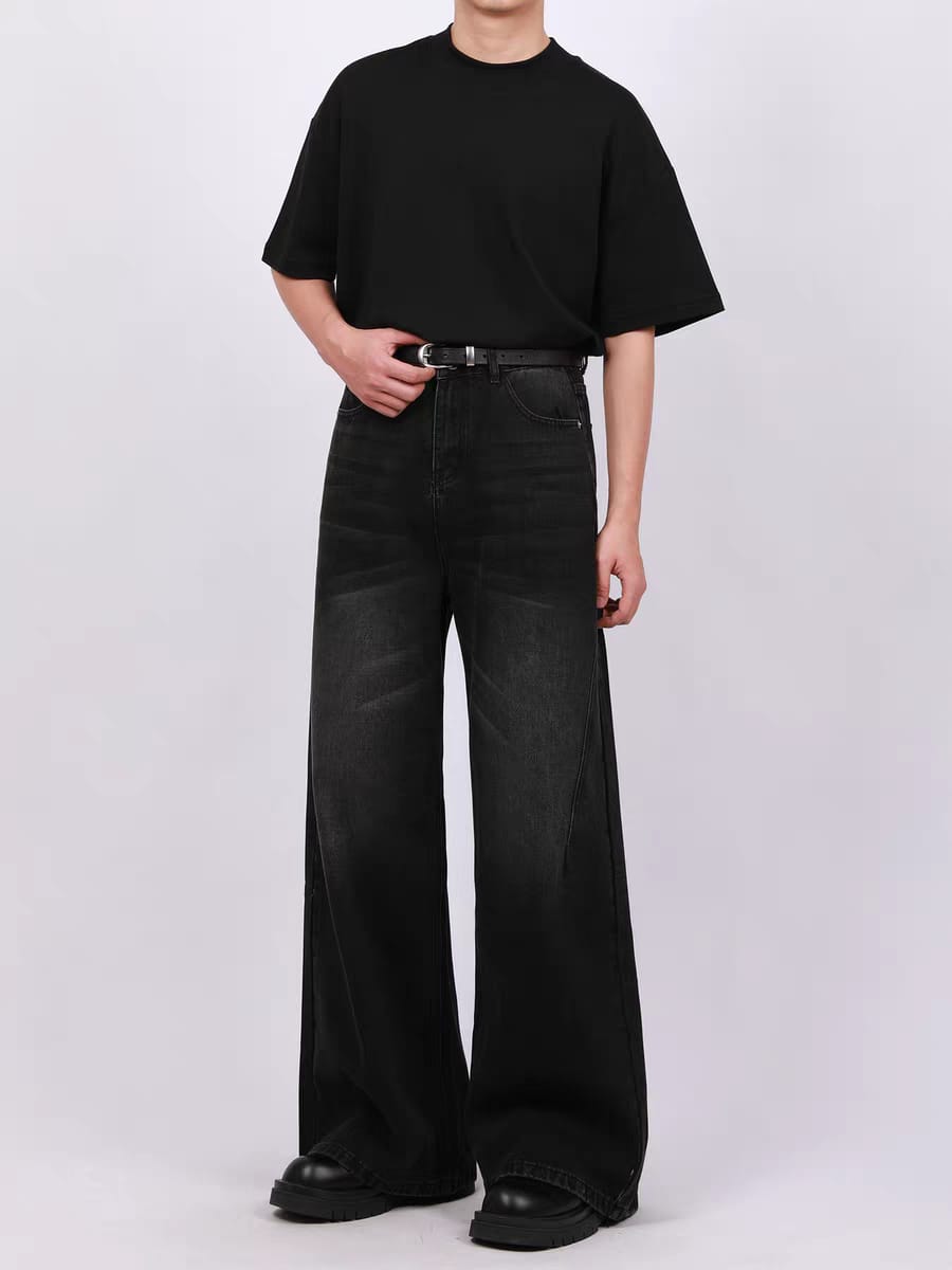Black Dynasty Wash Straight A-Line Jeans