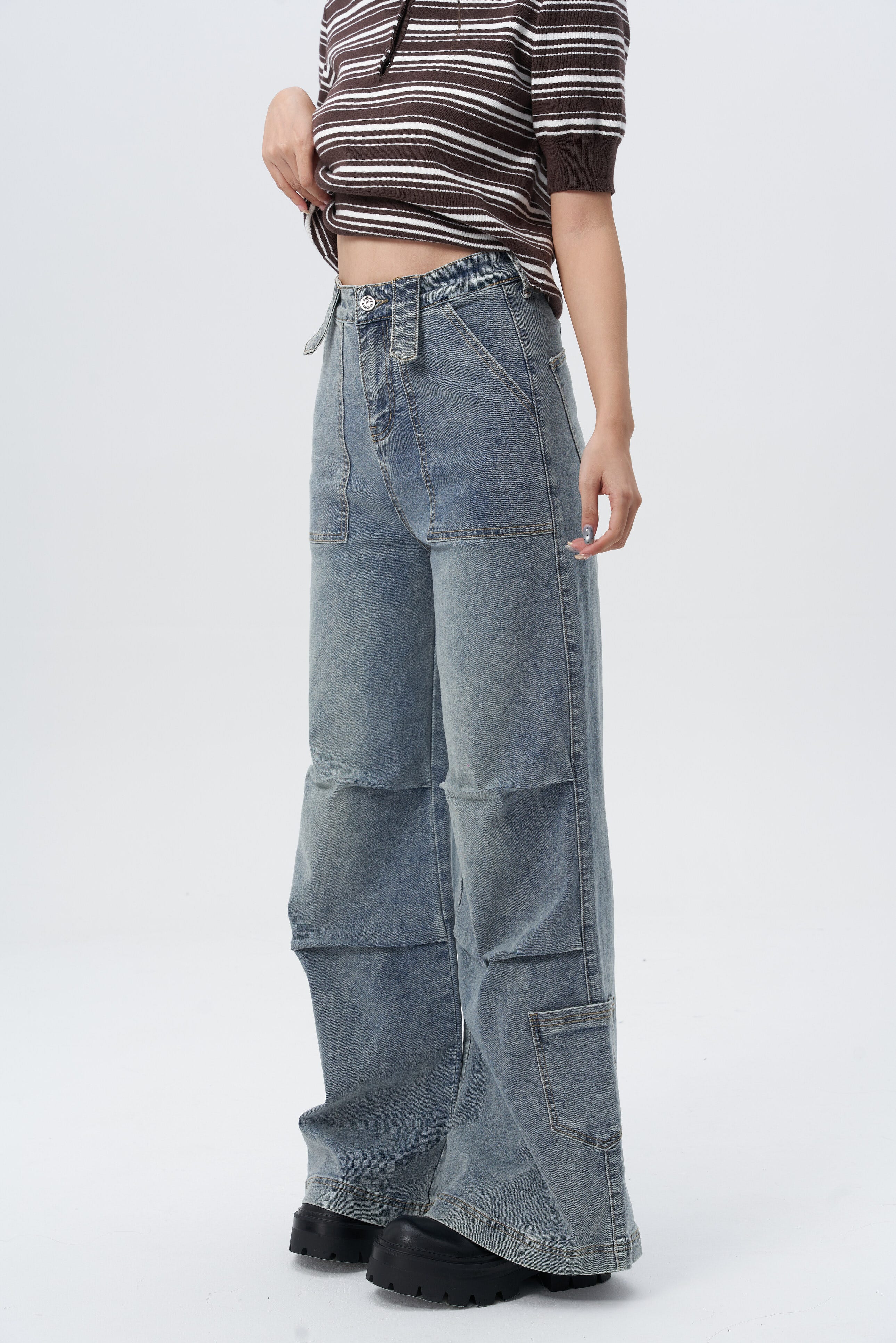 Oldschool Utility Wide Leg Jeans