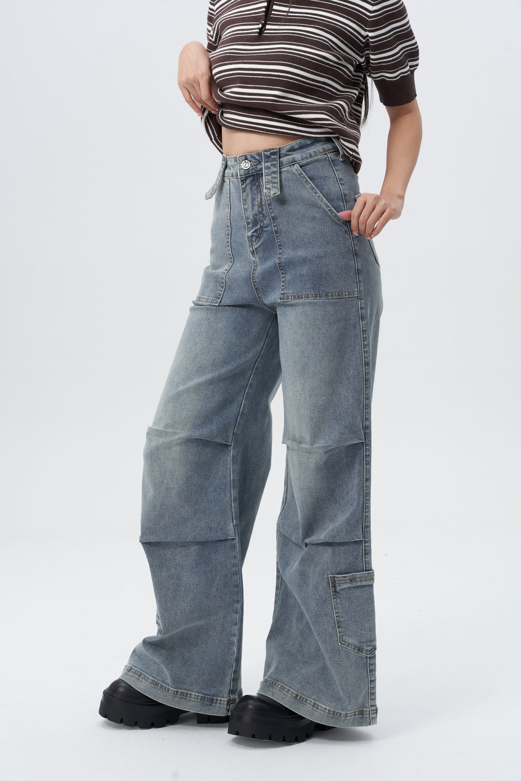 Oldschool Utility Wide Leg Jeans