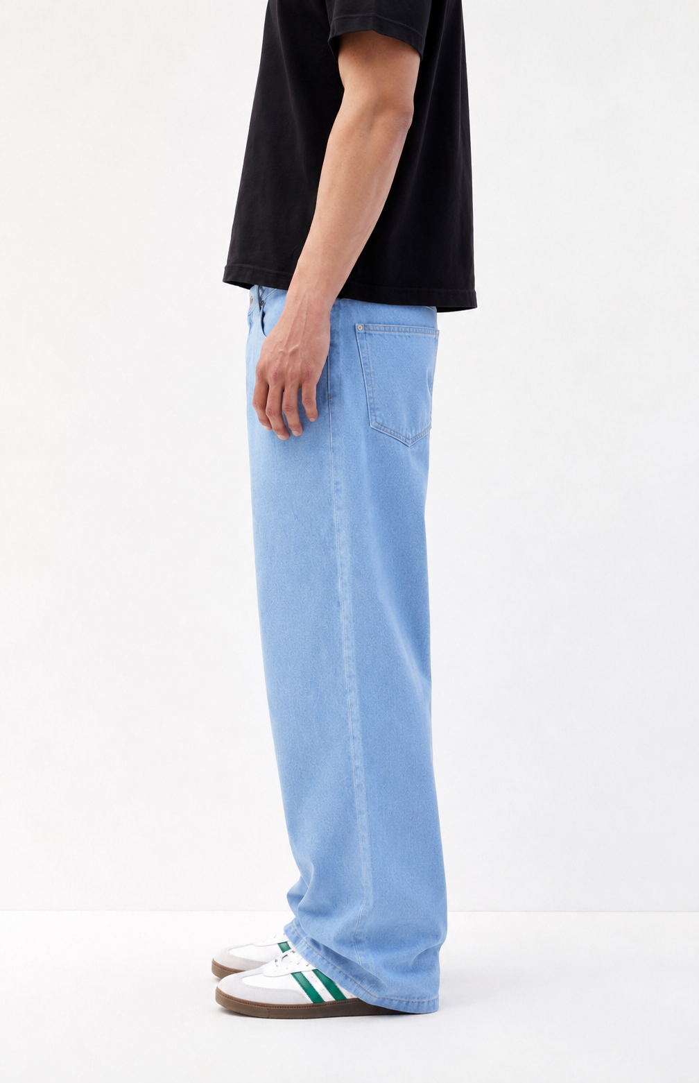 Slate Blue Baggy Fit Rigid Jeans