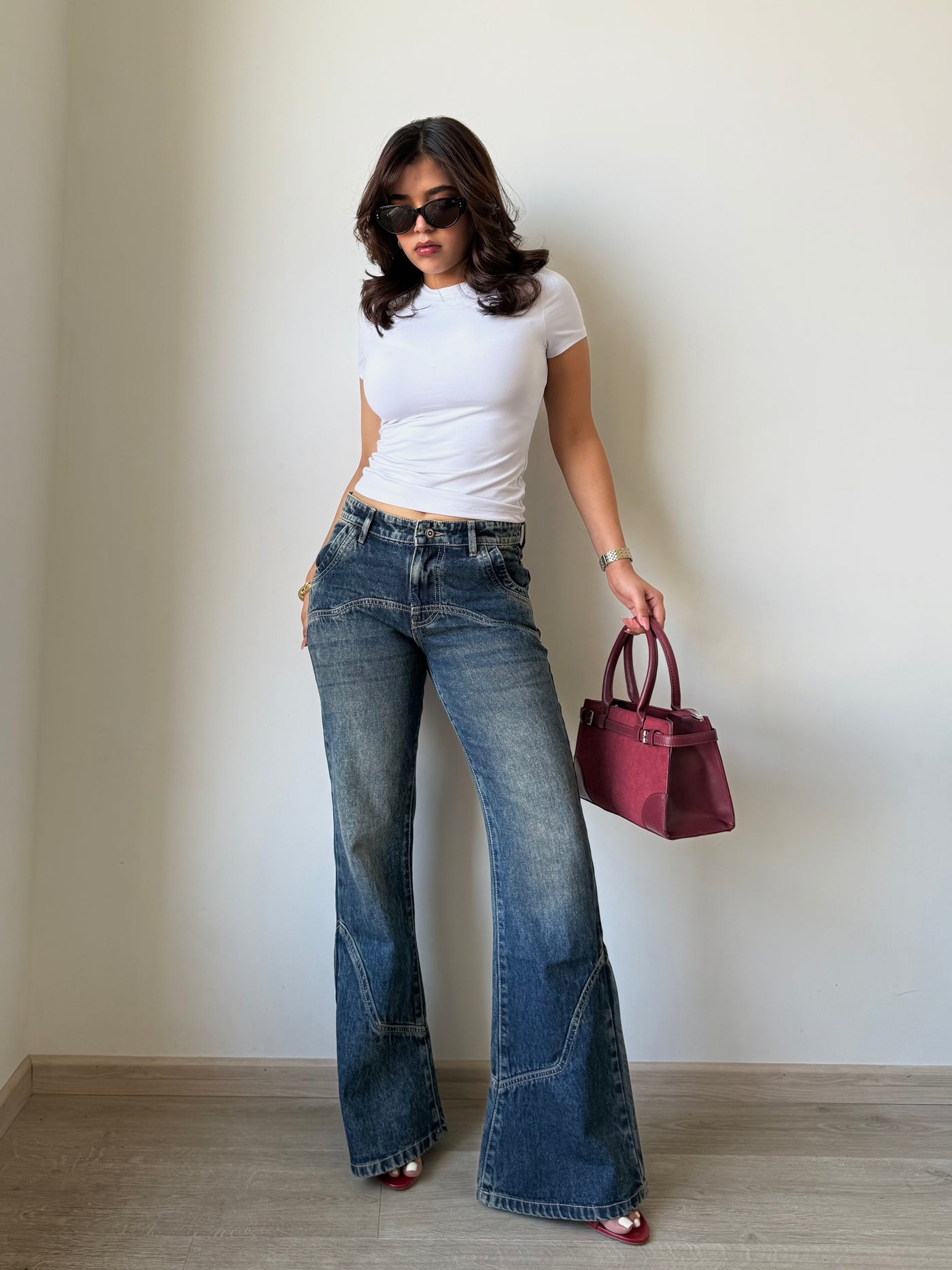 Retro Old School Flare Bootleg Jeans