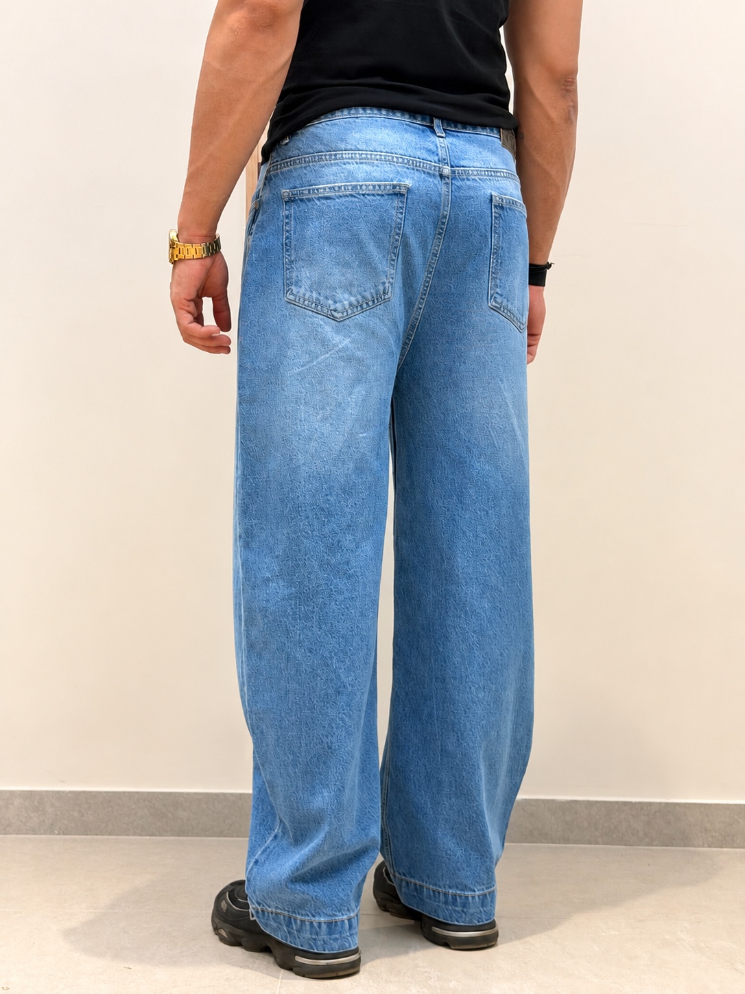 Glitch Blue Japan Baggy Jeans