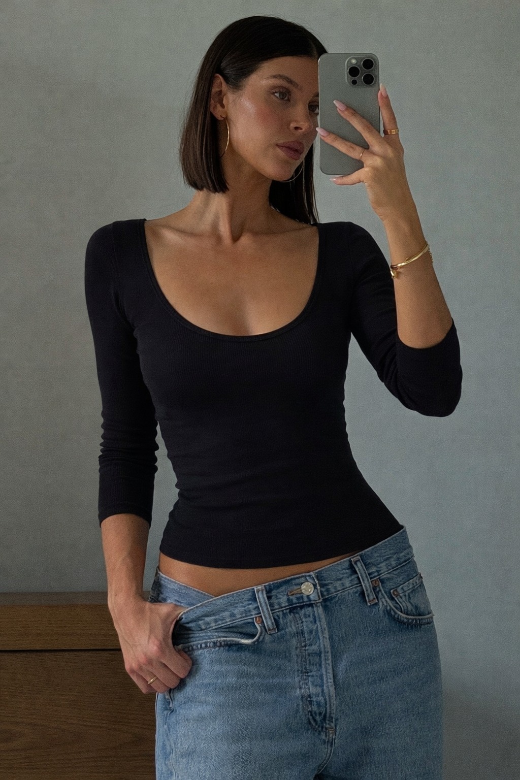 Curve Contour Rib Fitted Top