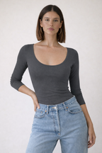 Curve Contour Rib Fitted Top