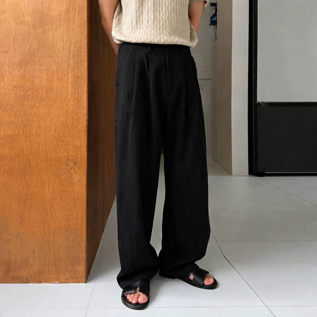 Seoul Loose Pleated Baggy Trousers