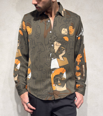 Face of Art Print Full Sleeves Shirt