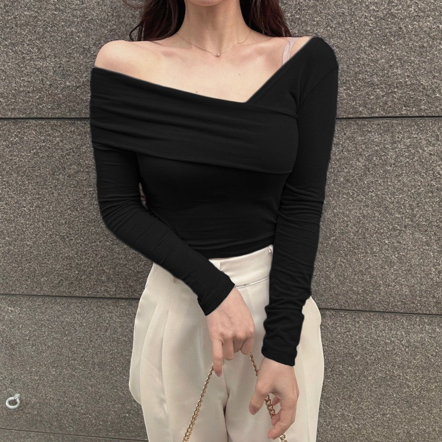 Korean Way Overlpped Off Shoulder Top