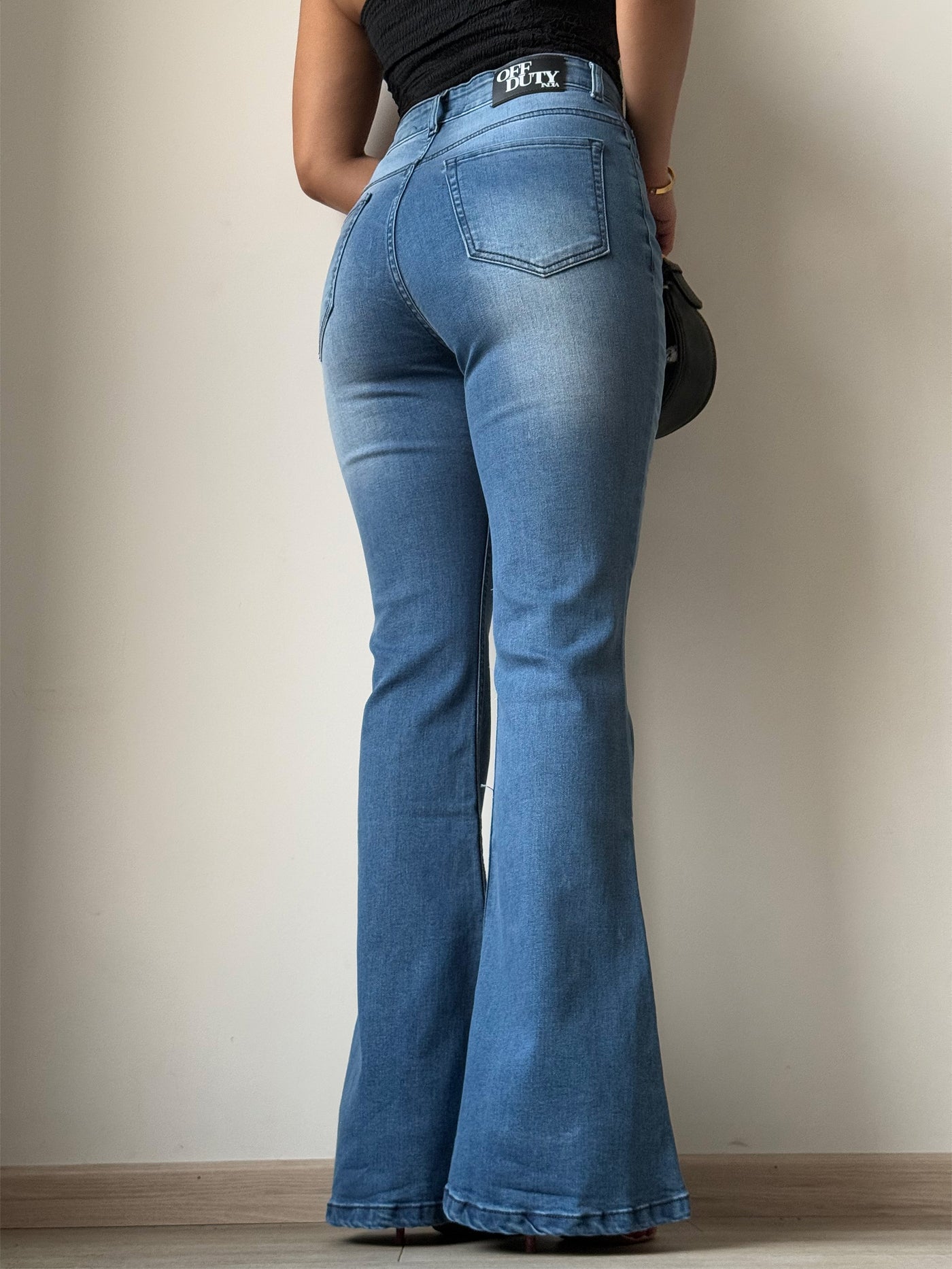 Blue Slim Fit Flared Bottom Jeans
