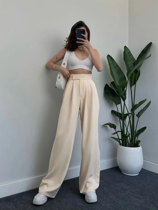 Daily Velcro Waist Belt Loose Trousers