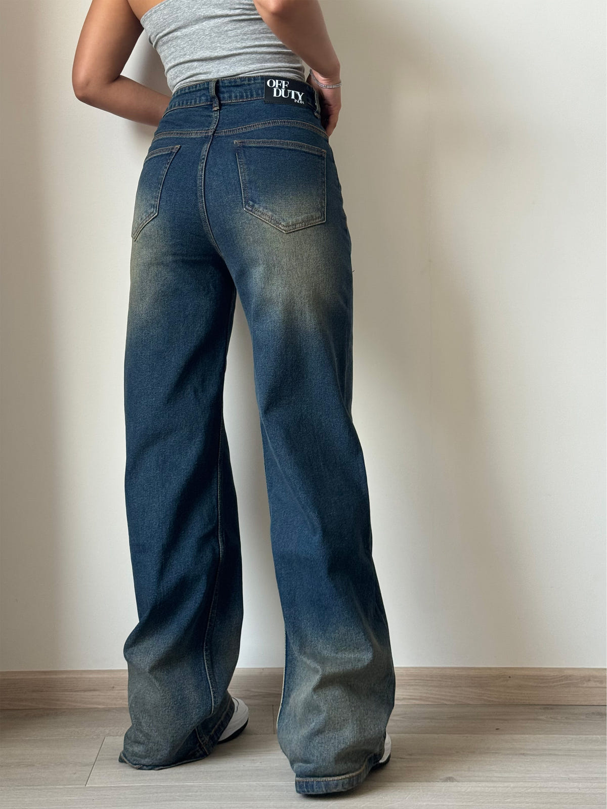 Sun-Burst Blue Wide Leg Jeans