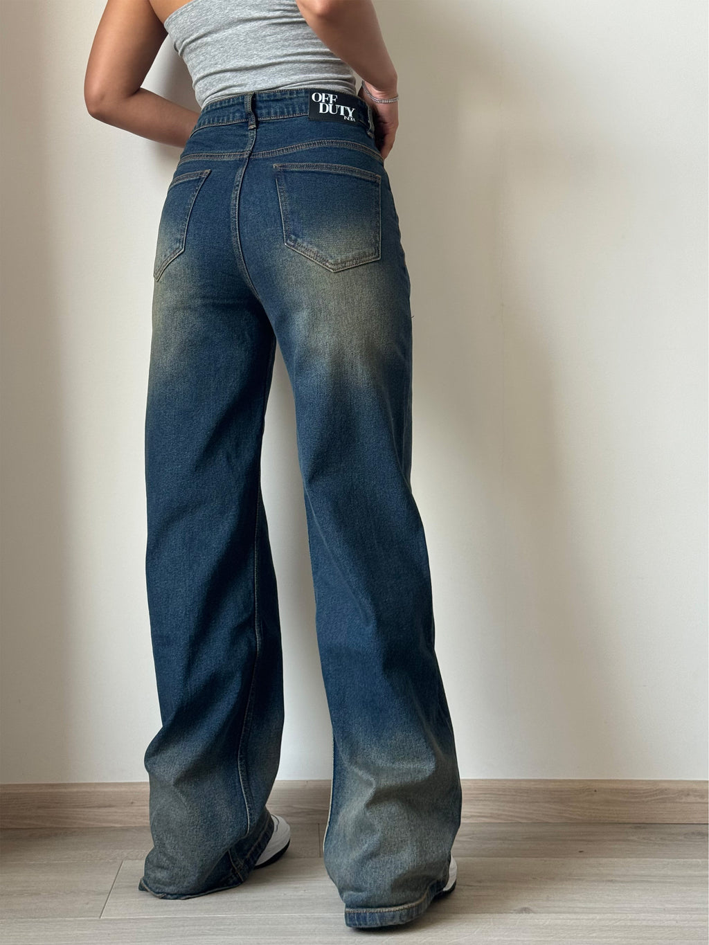 Sun-Burst Blue Wide Leg Jeans