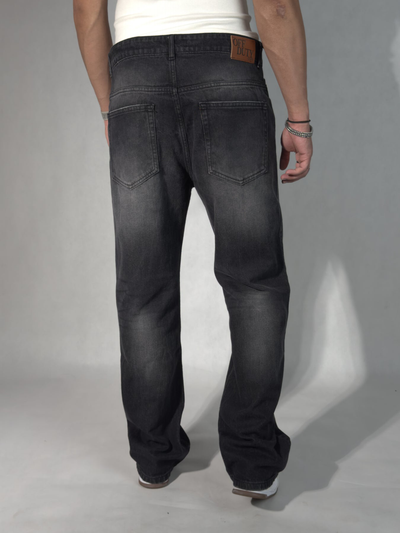 Ash Black Baggy Fit Rigid Jeans