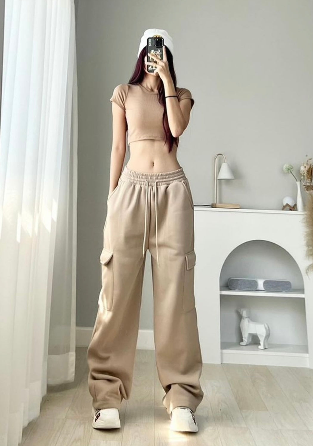 Wide Leg Flap Pocket Joggers