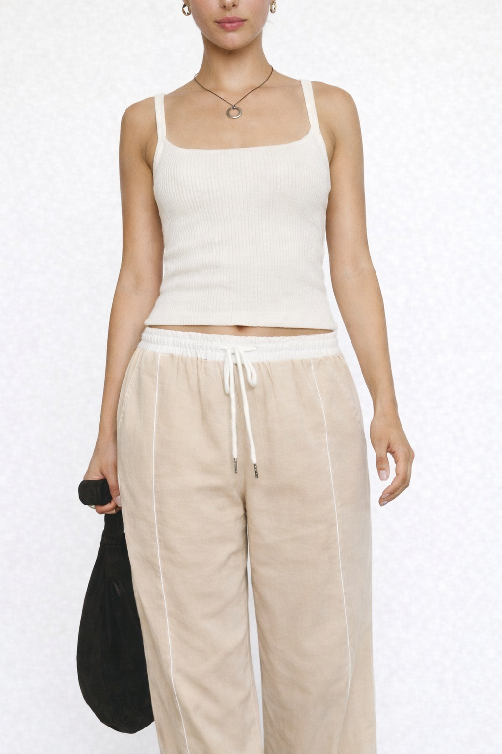 Drawstring Wide Leg Pants