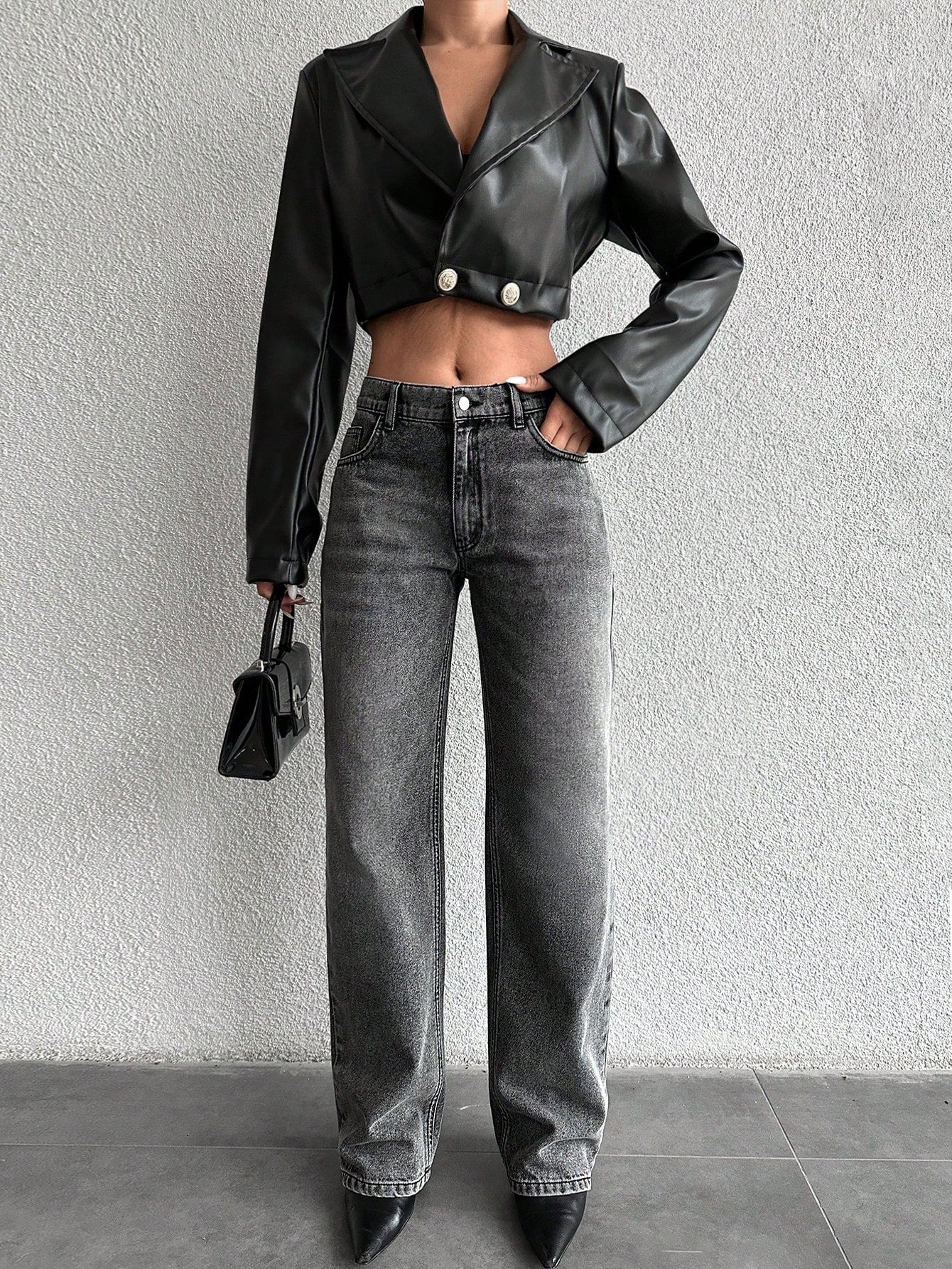 Basic Light Grey Wash Straight Leg Jeans – Offduty India