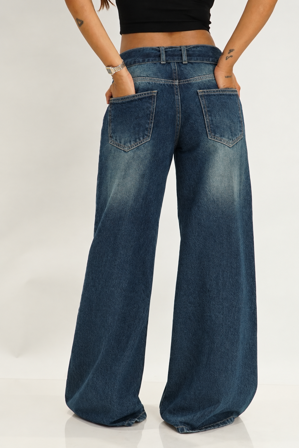 Knotty Belt Out Wide Leg Jeans