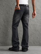 Royal Black Slim Bootcut Jeans