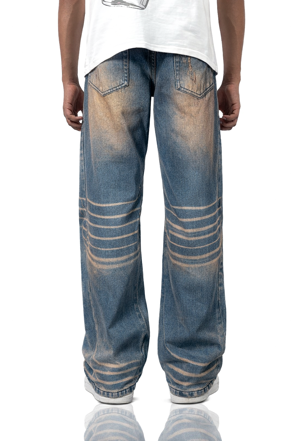 Teal Bronze Baggy Wide Leg Jeans