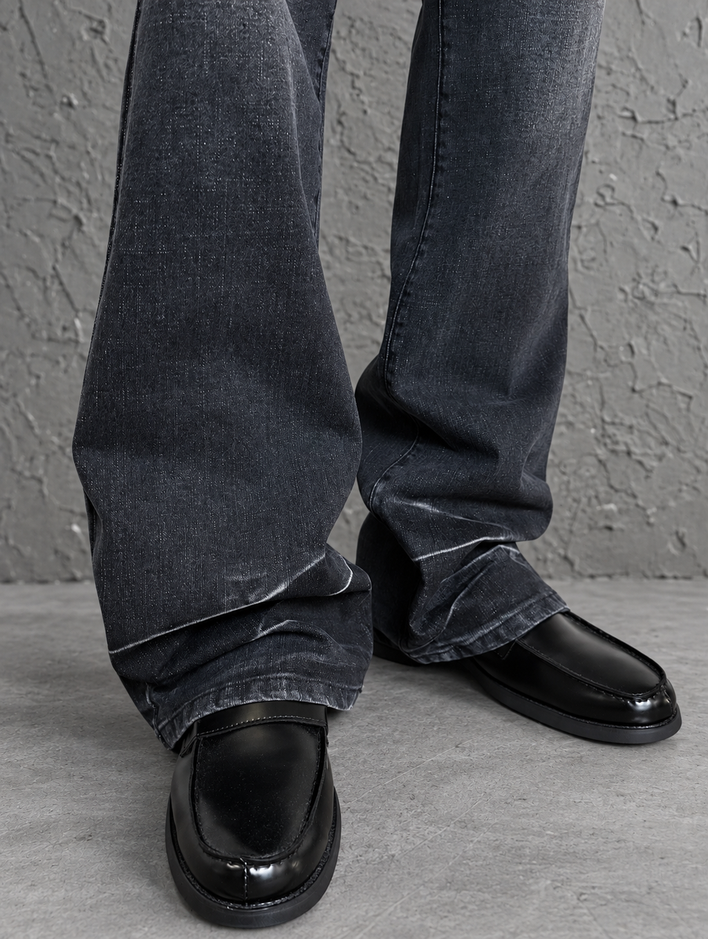 Royal Black Slim Bootcut Jeans
