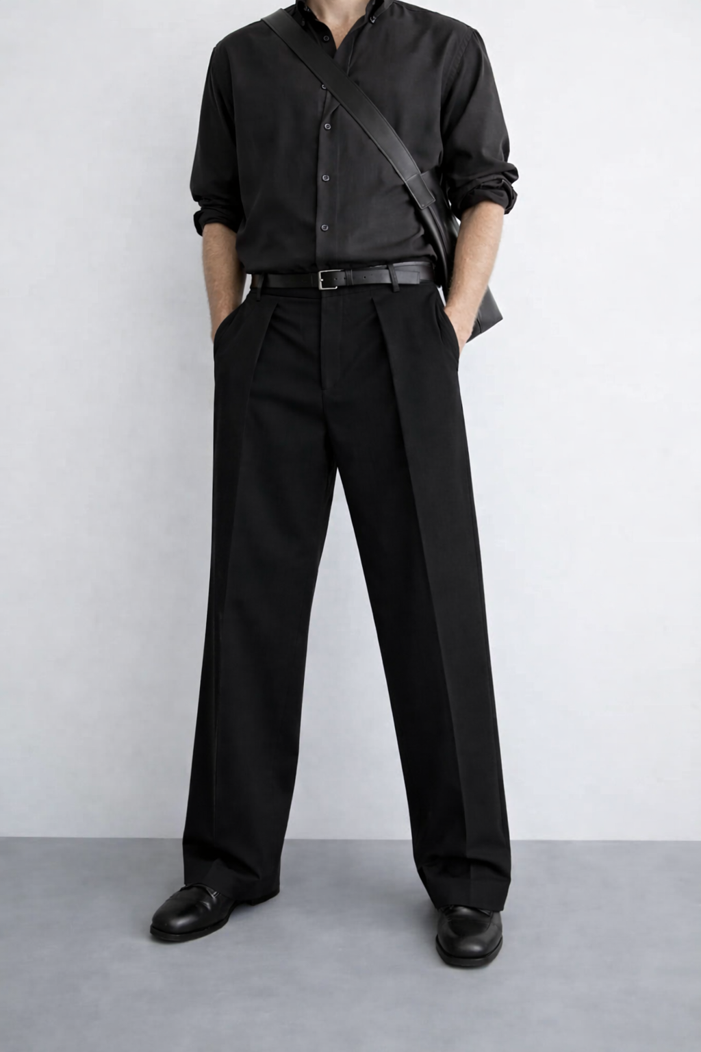 High Profile Pleat Straight Leg Trousers