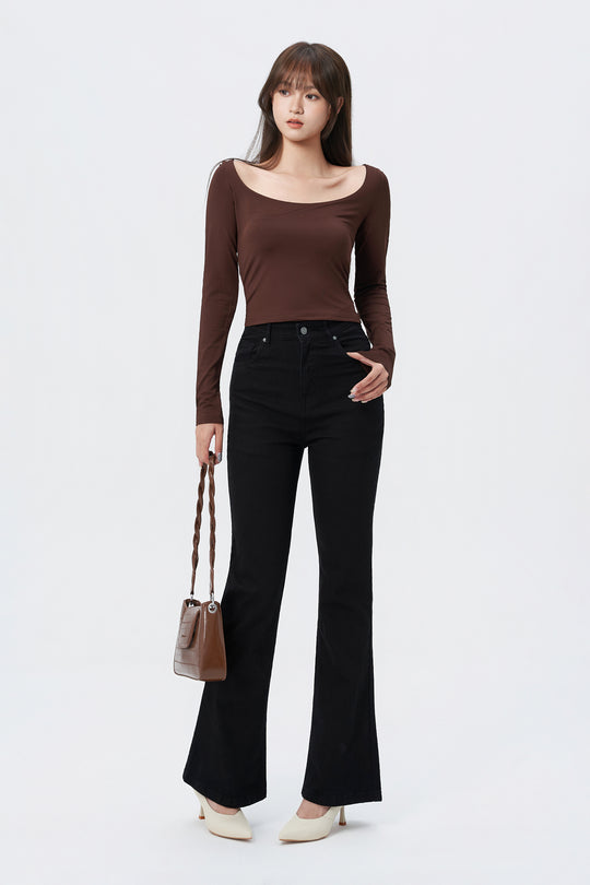 Black Bootcut Flare Jeans Bootcut Jeans OFFDUTY INDIA