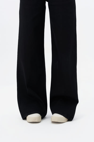 Black Plazo Fall Wide Leg High Rise Jeans