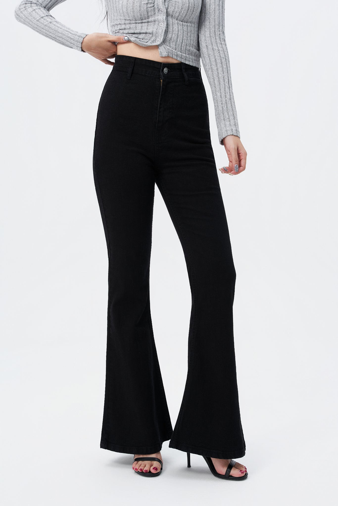 Black Ultra High Rise Flare Jeans