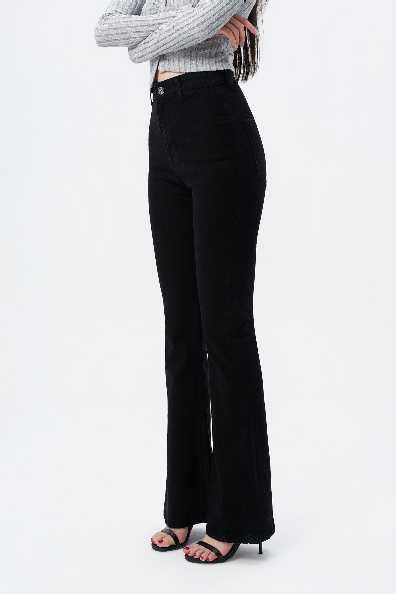 Black Ultra High Rise Flare Jeans
