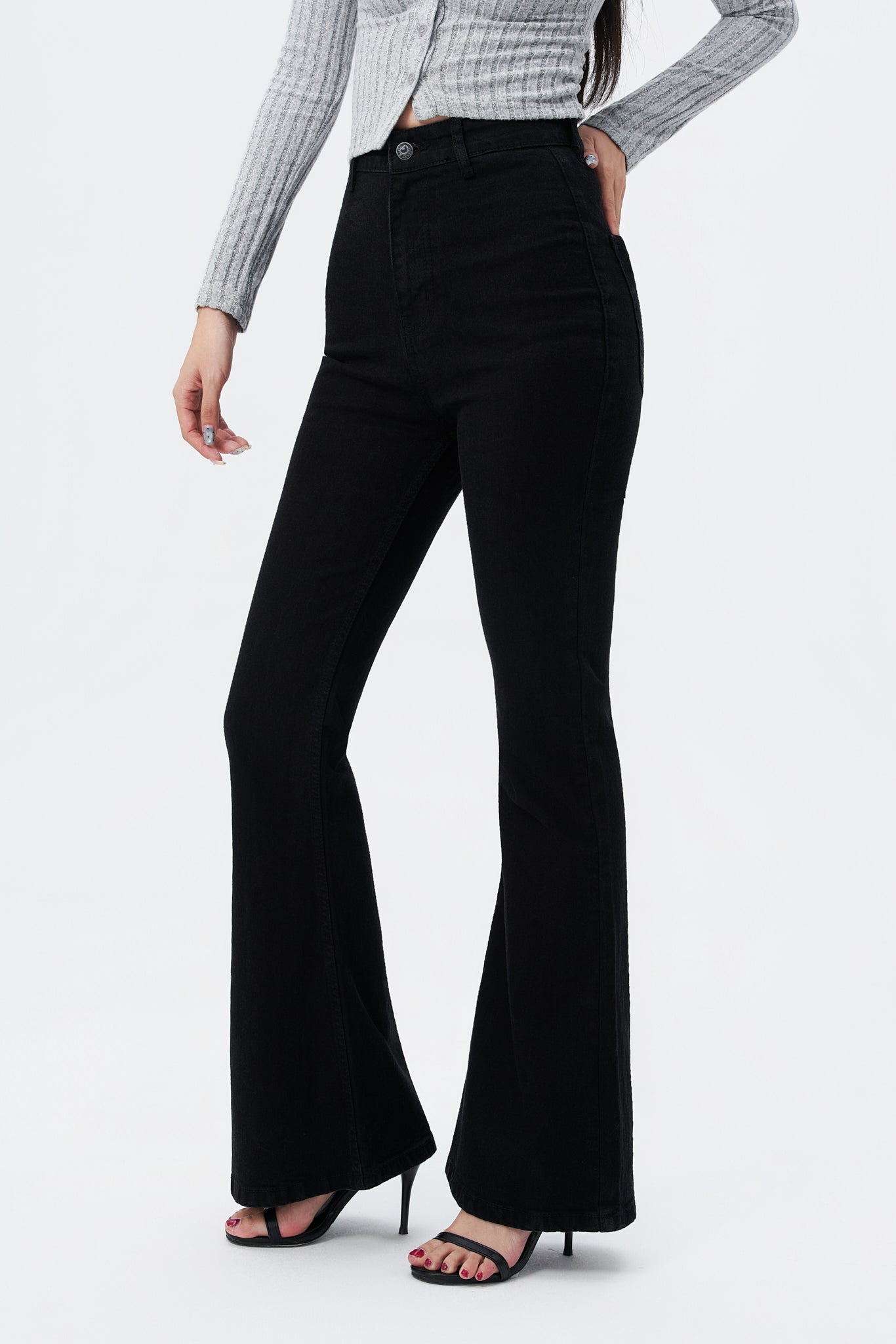 Black Ultra High Rise Flare Jeans