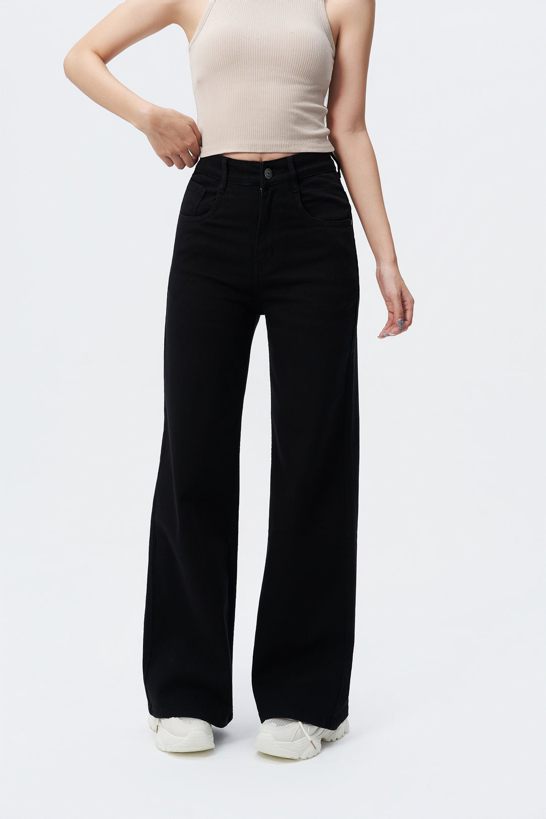 Black High Waisted Wide Leg Jeans Black Wide Jeans OFFDUTY