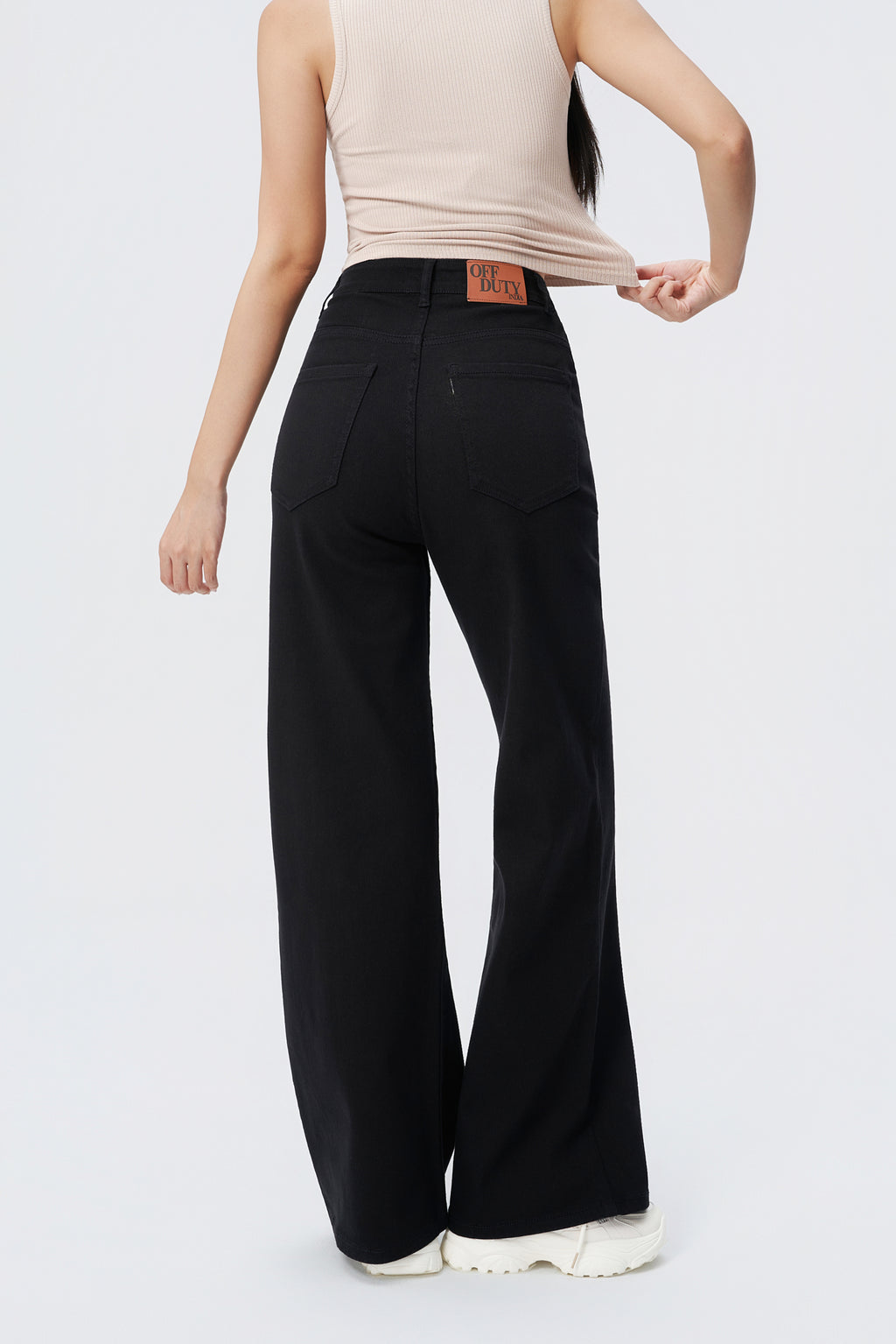 Black Wide Leg High Rise Jeans