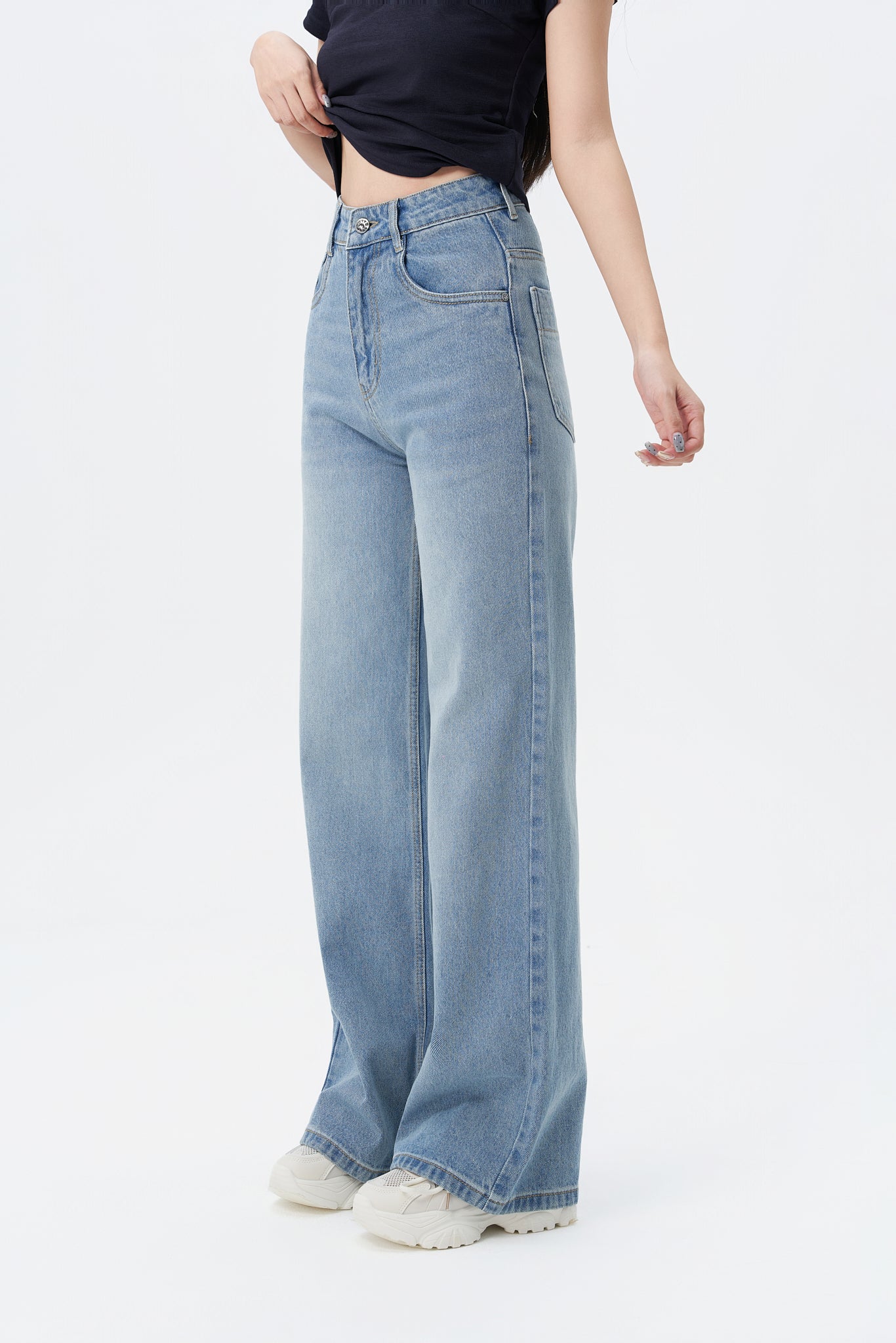 Bling Bleach Wide Leg Jeans