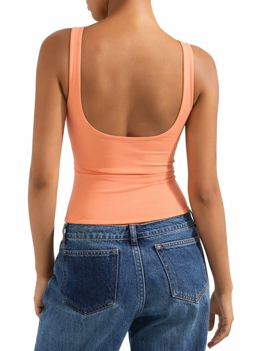 Backless Thread Top Soft Backless Boat Neck Tank Top – Offduty India