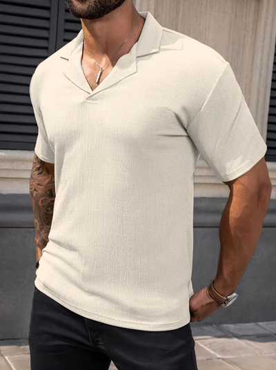 Chill Lapel Texture T- Shirt