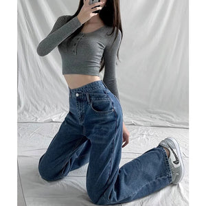 Coastal Blue Cross Belt Straight Fit Jeans