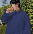 Men baggy fit Korean style shirt