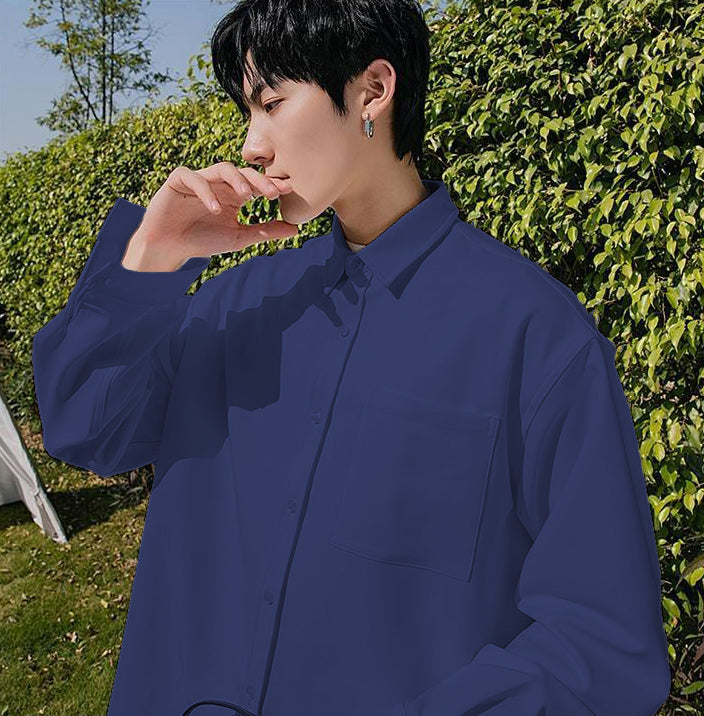 Men baggy fit Korean style shirt1