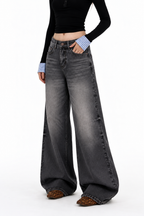 Burnt Frequency Wash Baggy Jeans