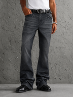Royal Black Slim Bootcut Jeans