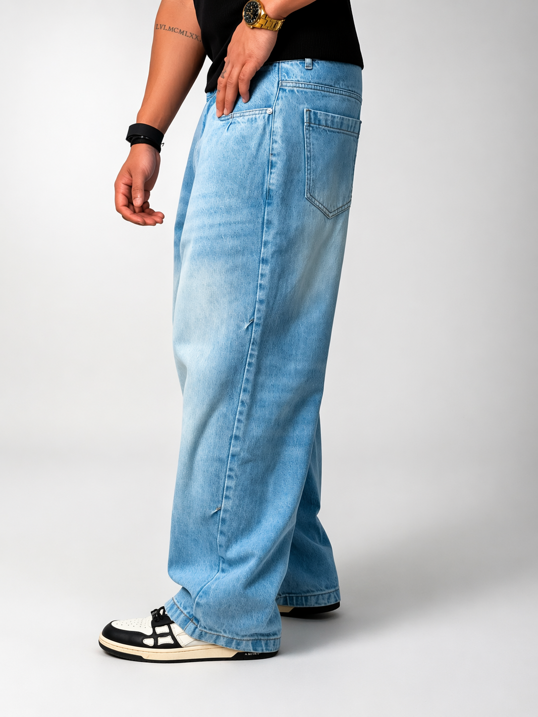 Silver Blue Profile Super Baggy Jeans