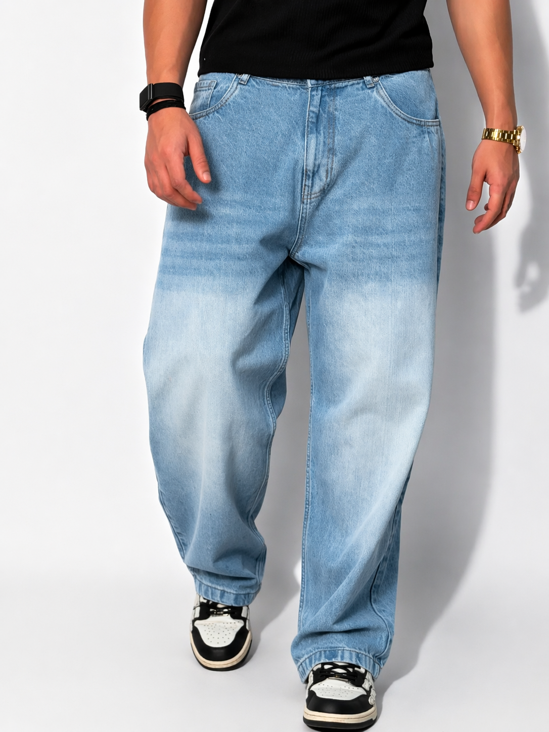 Silver Blue Profile Super Baggy Jeans