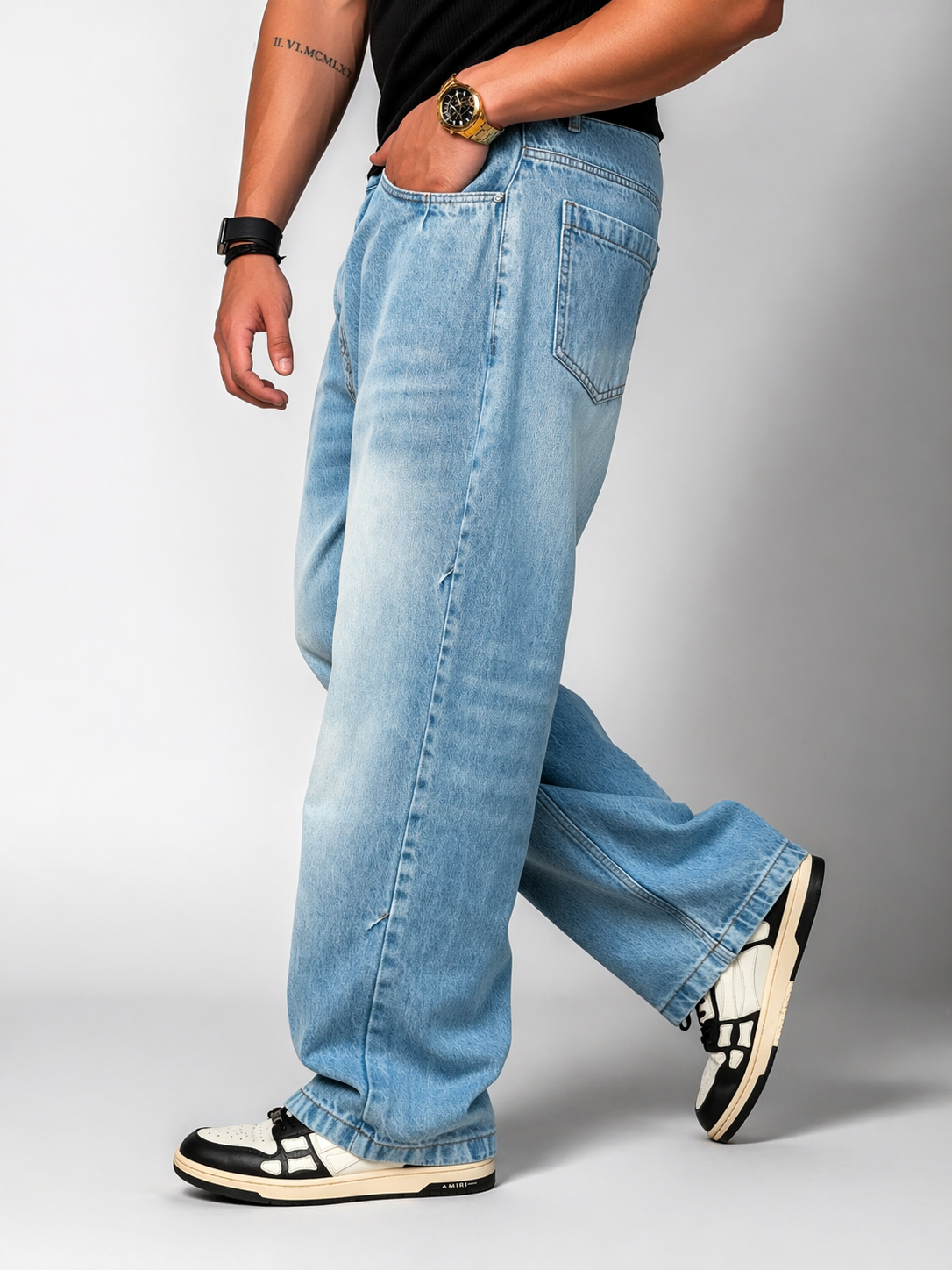 Silver Blue Profile Super Baggy Jeans