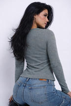 Sheer Skin Full Sleeve Fitted T-Shirt